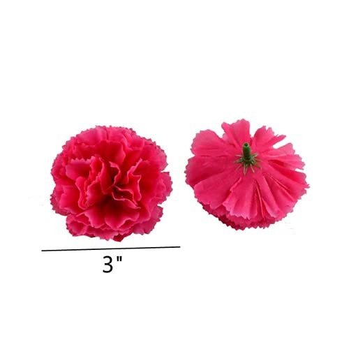 50 Artificial Silk Carnation Flower Head with Stems Set,Vase Fillers, for Red - Picture 4 of 7