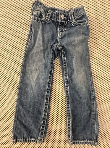 Y2K True Religion Jeans Youth Size 5 Big T Kids Unisex Boys Girls Straight Leg - Picture 2 of 8
