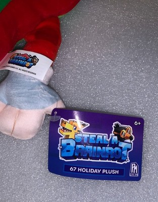 Official Steal A Brainrot 67 Plush AND Game Code! Festive Holiday
