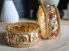 22ct Gold Plated menakari Bangle Bracelet antitarnish brass rajwari Indian