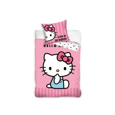 Hello Kitty Duvet Cover  Pillowcase Set Single European Size Ribbon Pink Kids