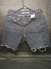 Denizen Levi's Denim Shorts Women Size 6 Dark Wash Excellent Frayed Hem Cutoff