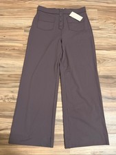 HALARA DayStretch High Waisted Pockets Straight Leg Pants Women LP Red Grey NWT