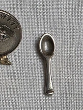 Artisan W MEYERS ? sterling Silver Dollhouse miniature Rattail Spoon