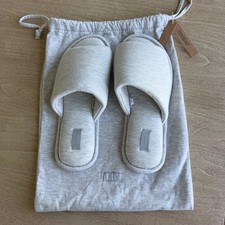  SOLD OUT SKIMS COTTON POPLIN SLEEP SLIPPERS LT HEATHER GREY - SIZE LARGE