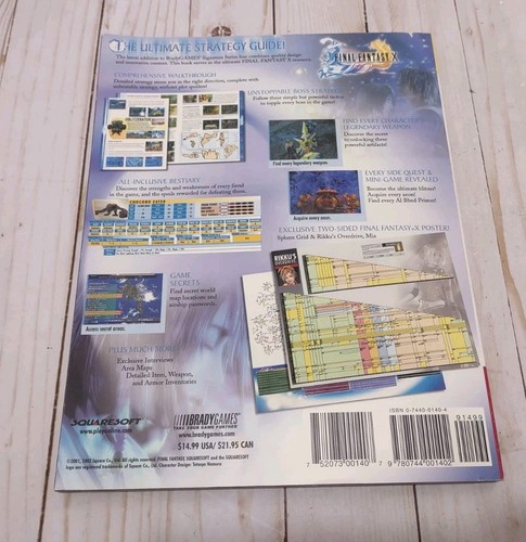 Final Fantasy X Official Strategy Guide Signature Series BradyGames With Poster - Afbeelding 2 van 17