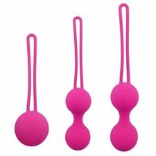 Hot Pink Ben Wa Balls Kegel Balls Silicone Exerciser Set