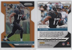 2018 Panini Prizm Rookie Orange Prizm /249 DJ Chark Jr #223 Rookie RC