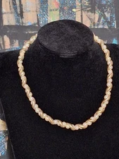 Vintage Forstner 1/20 12KT Gold Filled Twisted Faux Pearl Chain Necklace Choker
