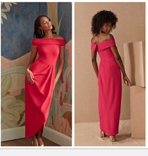 BHLDN Pink Sleeveless Draped Maxi Bridesmaid Dress Size 6 Jersey Polyester