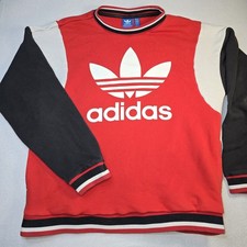 Vintage Adidas Originals Archives Sweatshirt Red Black White Big Logo Y2