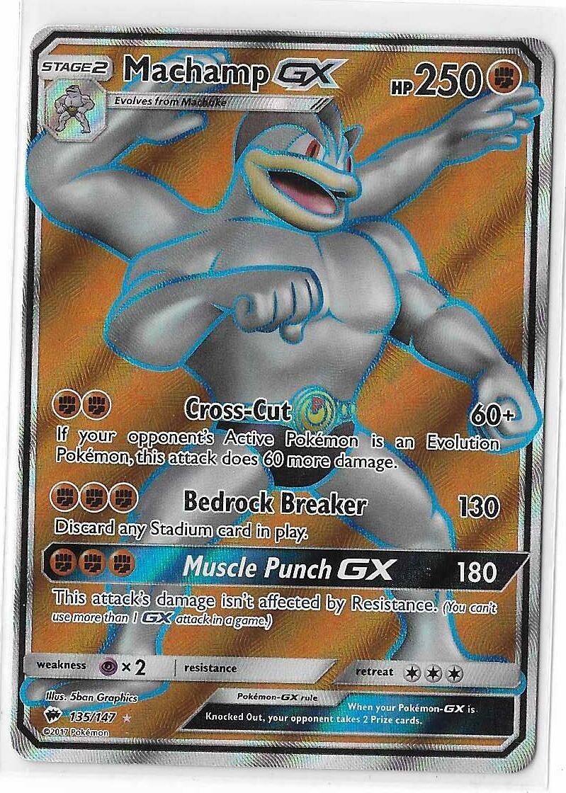 Machamp GX 135/147 Burning Shadows Sun & Moon S&M Full Art Pokemon TCG Card NM