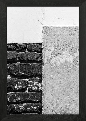 Schwarz-Weiß Wand Textur Gerahmtes Wandbild Poster Leinwanddruck Bild