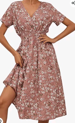 Robe Zara à Manches Courtes En Tissu Scuba Imprimé Floral - Taille S - Occasion En Très Bon état