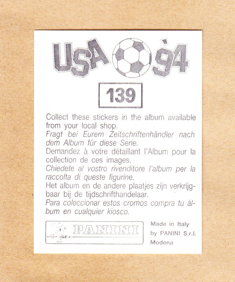 その他 JFA Official Soccer Diary '94 Panini - FIFA World Cup - USA 94 - Cyrille Makanaky
