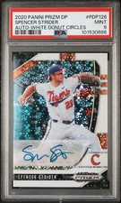 2020 Prizm Draft Spencer Strider auto White Donut Circles /50 PSA 9