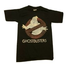 Vintage 1984 NOS Ghostbusters Short Sleeve Shirt Youth Large Black Graphic