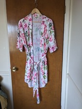 Show Me Your Mumu White Pink Light Weight Floral Robe Women's One Size OS