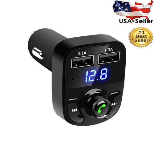New Bluetooth FM Transmitter Wireless Music Adapter Hands-Free Calling Car Kit - Picture 1 of 7