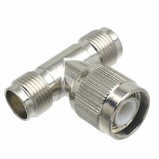 TNC Male Plug to 2x TNC Female Jack T Type tee RF Coaxial Adapter Connector