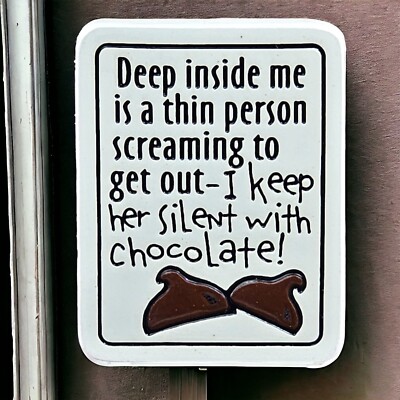 Fridge Magnet Ceramic Dieting Weight Loss Thin Person Inside Me Spooner Creek