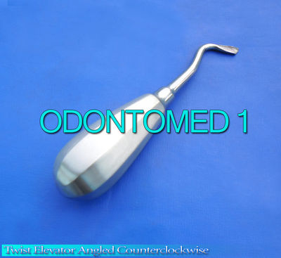 DENTAL TOOTH SURGERY ANGLED COUNTERCLOCKWISE GROOVE TWIST ELEVATOR