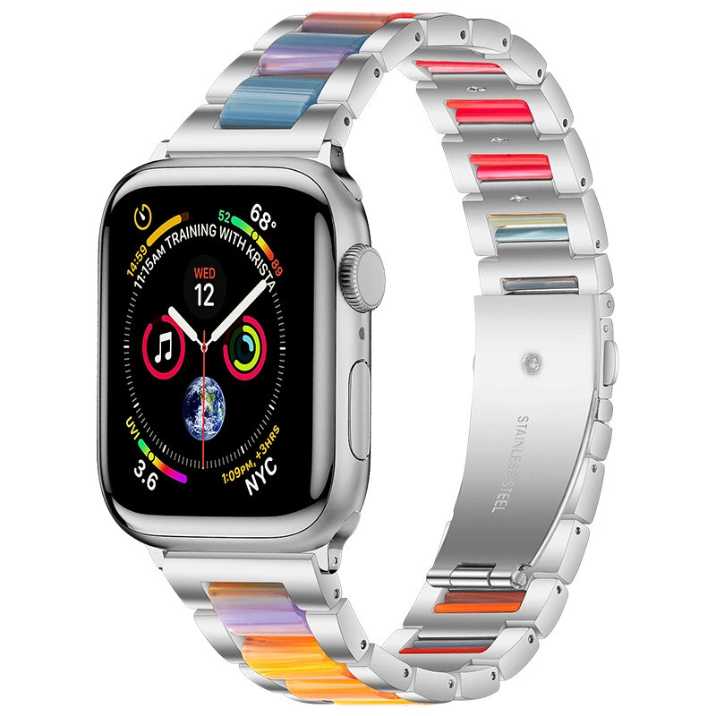 Correa de reloj pulsera de resina 38/40/42/44 mm para Apple Watch 8 7 SE 6 5 4 3 Foto 3 de 4