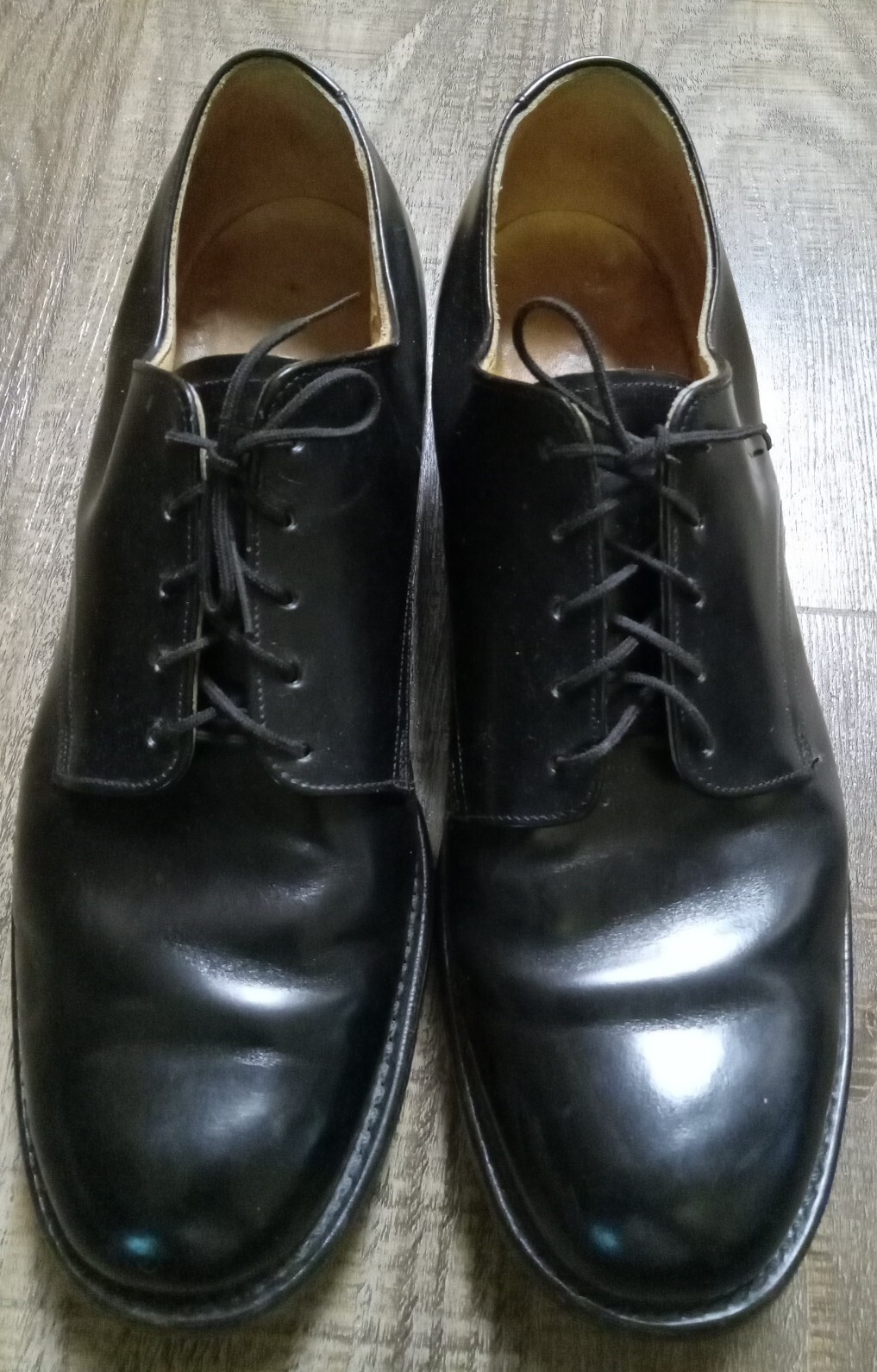 Vintage Craddock Terry Military Oxford Shoes Black Leather Men SZ 11 R