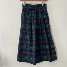 Robyn Vintage 70s Wool Plaid Midi Skirt 25  Waist