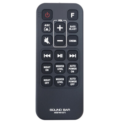AKB74815371 Replace Remote for LG Sound Bar SL3D SJ3 SJ4 SK3D SK4D SPH4B-W