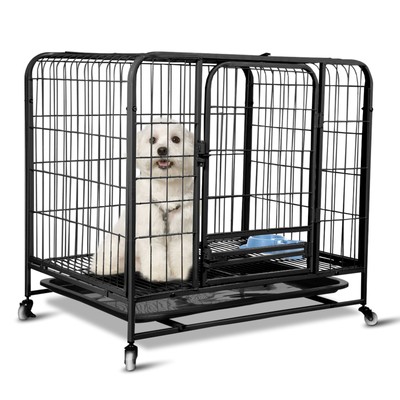 36'' Large Dog Crate Kennel Pet Cage 2 Door With Removable Tray Indoor Dog House