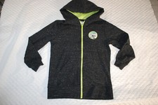 Boys Knit Jacket CHARCOAL GRAY w/ WHITE SPECKS Lime Accent ASTRONAUT Size L