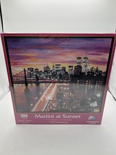 Martini At Sunset 550 Piece 15.5"x 18" SunsOut Jigsaw Puzzle New Sealed USA Made
