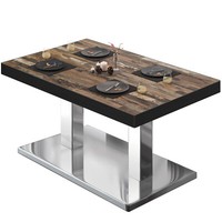 Bm | Bistro Loungetisch | B:T:H 110 X 60 X 41 Cm | Vintage Old / Edelstahl | ...