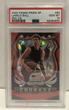 Lamelo Ball - PSA 10 2020 Panini Prizm Draft Picks Crusades Red Ice #83 Hornets