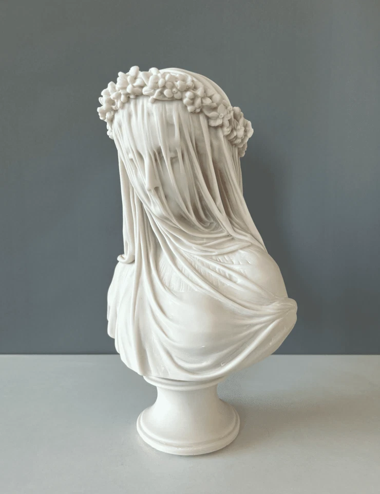 Estatua Busto Dama Velada, 36 cm/14 pulgadas, Escultura Busto Virgen María, Decoración del Hogar Foto 4 de 4