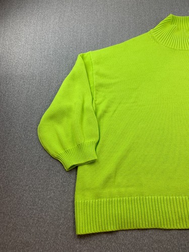Amazon Essentials Balloon Sleeve Sweater Women 4X Lime Green 100% Cotton Bright - Picture 3 of 15
