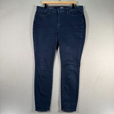NYDJ Ami Skinny Jeans Womens Plus 14 Blue Dark Wash Denim Classic Lift Tuck