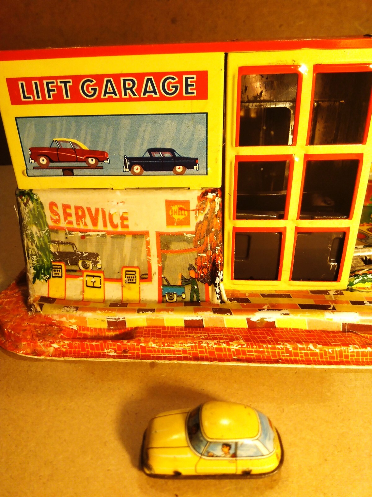Technofix Lift Garage tinplate and plastic clockwork toy eBay