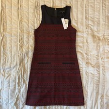 Sactuary Dress Womens XS Black Red Tribal Print Molly Mod Shift Sleeveless NWT