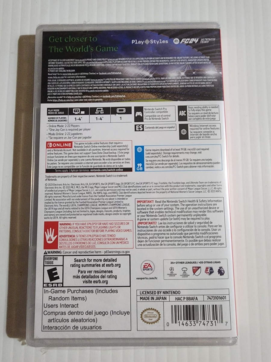 ☆新品未開封品！☆ Switch EA SPORTS FC 24☆ Amazon.com: EA Sports FC 24 - For Nintendo Switch : Video Games