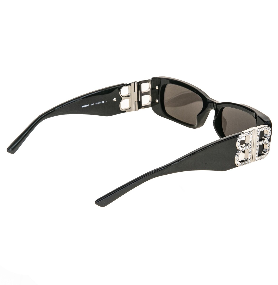 BALENCIAGA DYNASTY 0096 Black 017 Crystal BB Logo Narrow BALENCIAGA DYNASTY 0096 Black 017 Crystal BB Logo Narrow