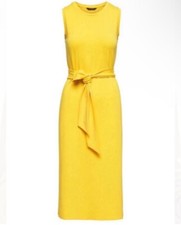 Banana Republic Yellow Midi Tank Dress Tie Waist Size Medium  NWT
