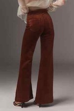 Pilcro Pull-On Mid-Rise Retro Flare Velvet Jeans 29