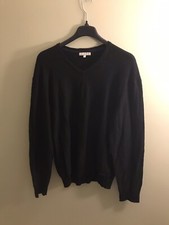 Calvin Klein Jeans Men Black Slub Vneck Pullover Sweater Size XXL