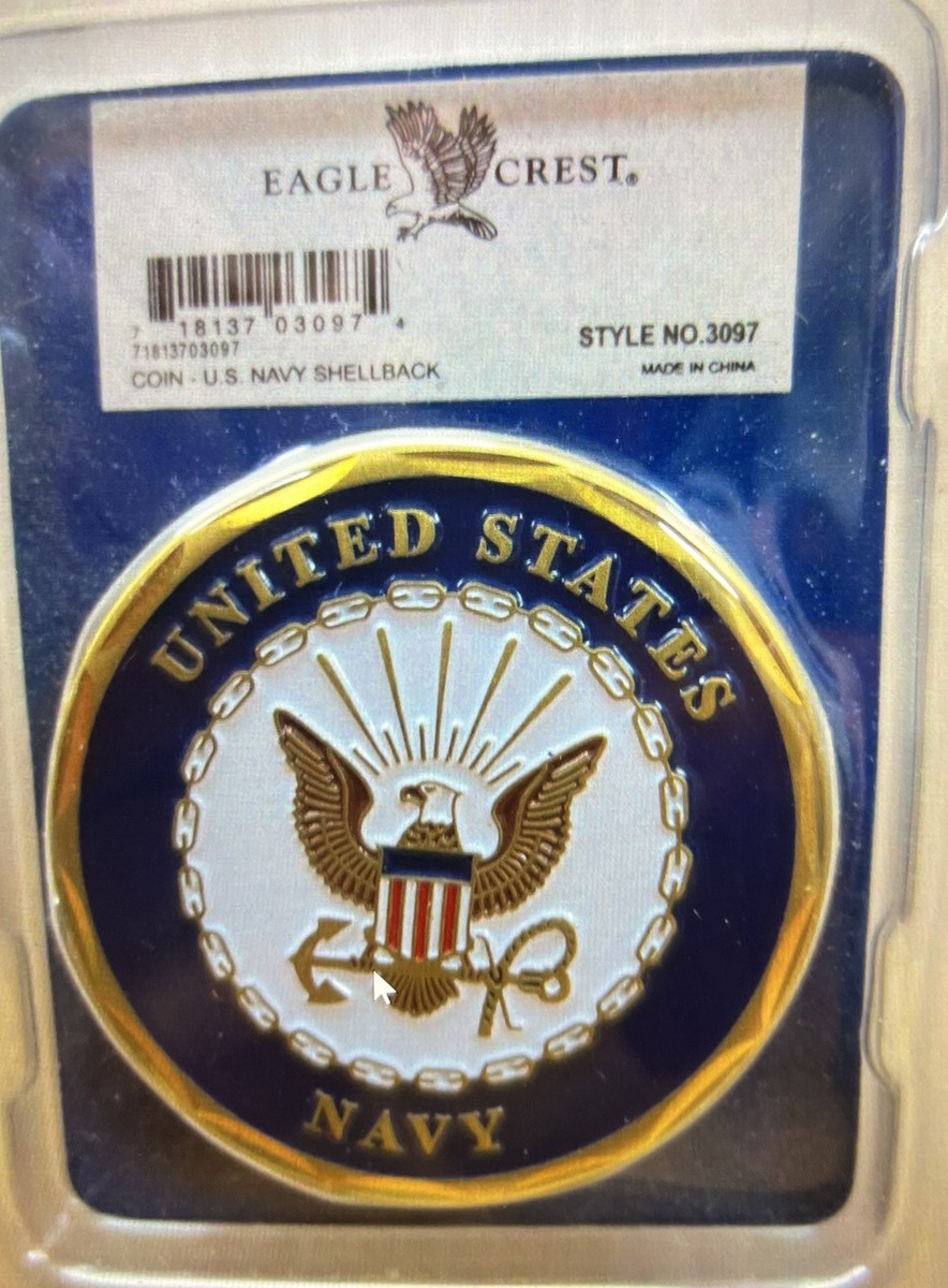 US Navy Challenge Coin, Shellback US Navy Colors New