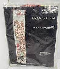 Janlynn USA Charmin Teddy Bear Advent Calendar Christmas Crewell 50-74 Vintage