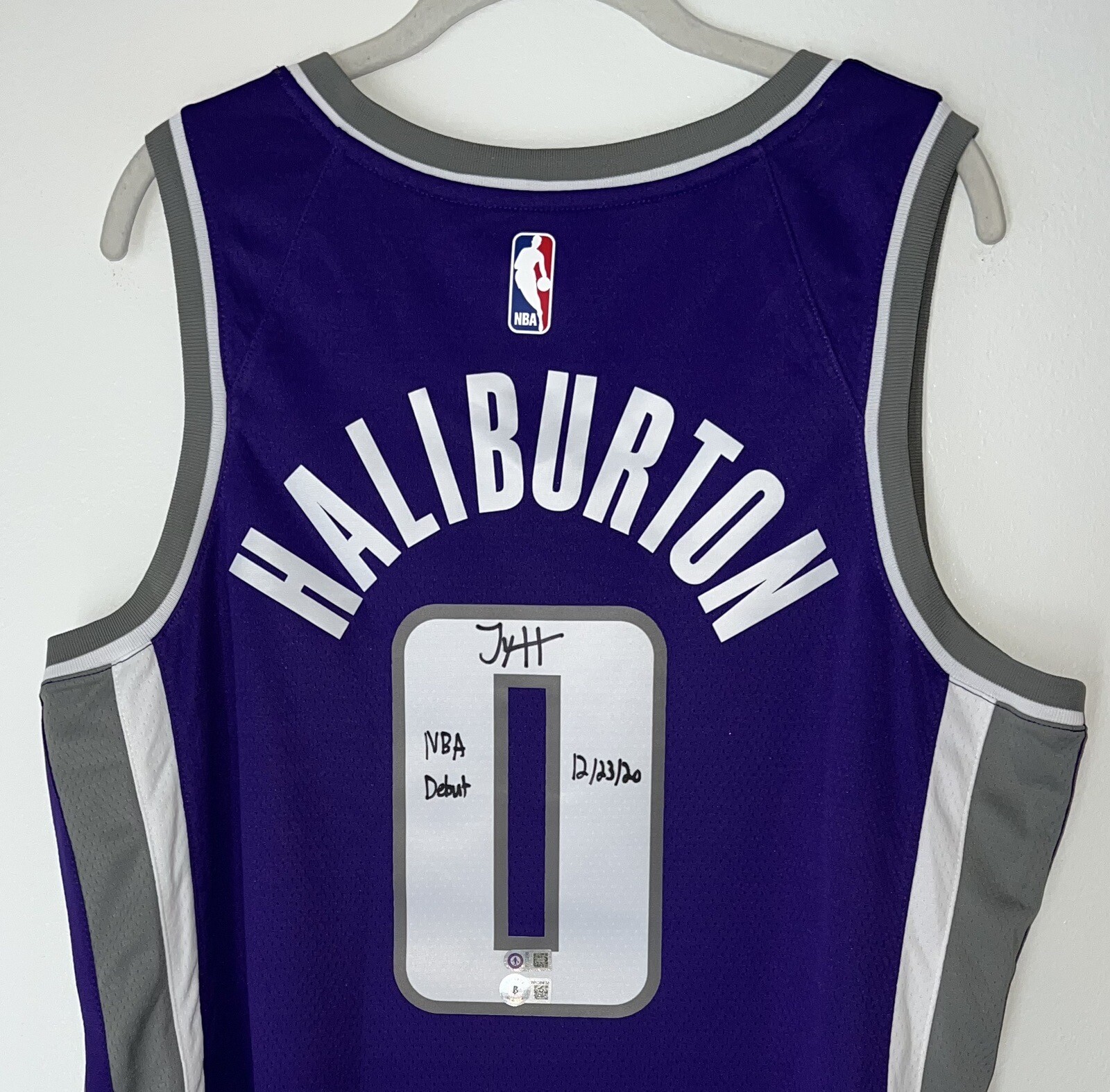 Tyrese Haliburton NBA Debut 12/23/20 signed Kings Nike Jersey BAS USASM