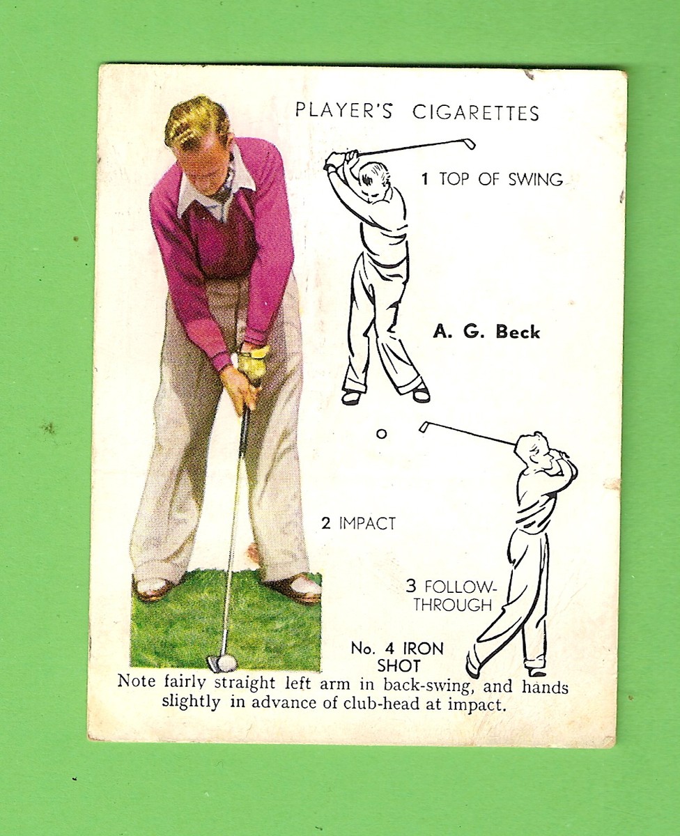 1939 GOLF CIGARETTE CARD #3 - IRON SHOT, A.G. BECK