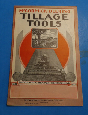 MCCORMICK DEERING BROCHURE 1931 TILLAGE  CATALOG 31 PAGE